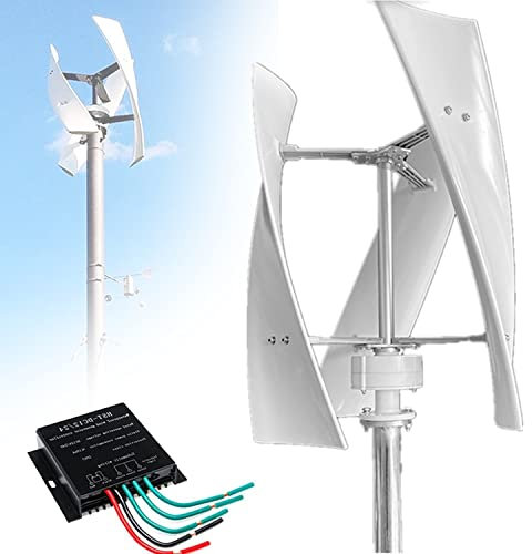 AALGO Generatore Eolico Verticale 3 Pale,Bassa velocità del Vento,Avvio di Luci Stradali da Giardino,Turbina Eolica con Generatore con Regolatore di Carica Uso Domestico residenziale,3000W-12V