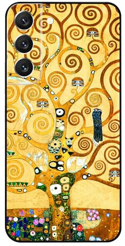 Berkin Arts Kompatibel mit Galaxy S22+ Plus/ S22 Pro Hülle Silikon Handyhülle Khaki Aesthetic Fancy Blooming (Gustav Klimt-Baum des Lebens)