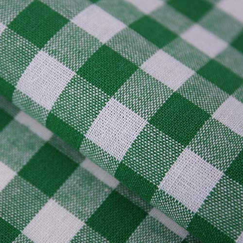 Stoff Meterware Karo 1x1 cm Baumwolle - Baumwollstoff, Züchen, Gingham, Bauernkaro, Kariert, Karomuster, Landhaus, Deko, Nähen, Basteln (Grün)