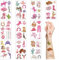 Temporäre Tattoos im Western-Cowgirl-Stil, 10 Blatt, Wild-West-Rosa, Disco, Cowgirl, Kaktus, Pferd, Kuh, wasserfest, Fake-Tattoo-Aufkleber für Kinder, Mädchen, Geburtstagsgeschenke, Partyzubehör