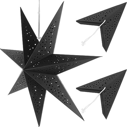 Baluue 3st Heptagon Lampenschirm Weihnachtssternverzierungen Hängelampenschirm Stern Lampenschirme Für Weihnachtslaternen Pendelleuchtenschirm Sternlaternen Papier 3d Sternenlicht Hängend