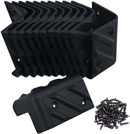 Yibuy 12PCS Kunststoff Rechtwinklige Schränke Gitarre Lautsprecher Eckabdeckung Schwarz