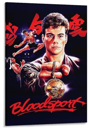 LIANGSHUANG 1980er Jahre Action Drama Films Bloodsport Poster Leinwand Wandkunst Drucke Poster Foto Bild Malerei Poster Raumdekor 60 x 90 cm