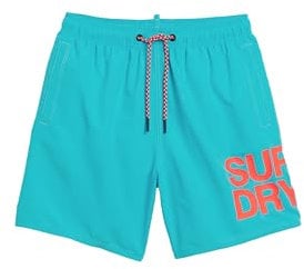 Superdry Herren 17-Zoll Sportswear Badeshorts aus recyceltem Material mit Logo Strandblau XL