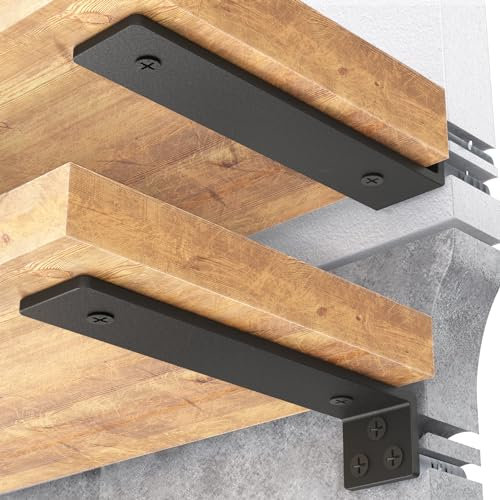 WELDUN 4 Stücke Regalhalterung Regalträger 30 cm, Schwerlast L Regalwinkel für die Wandmontage, Tragkraft 70 KG