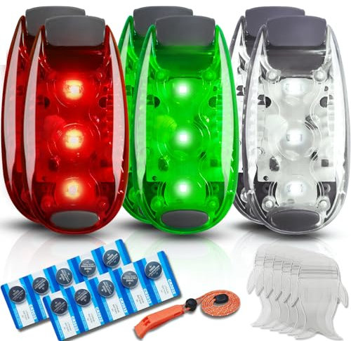 Amzonly Navigation Lights, Boat Kayak Safety Lights Kit, 6 Pack, Battery Operated, IPX8 Waterproof, 3 Lighting Modes, Includes Screwdriver