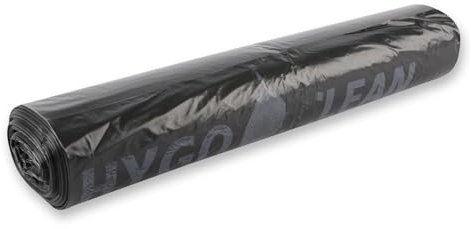 Franz Mensch HygoClean Müllsäcke Eco, 120 l, schwarz, 250 Stück | LDPE, auf Rolle, Müllbeutel, Länge: 110cm x Breite: 70cm, Mülltüte 120 Liter, extra stark