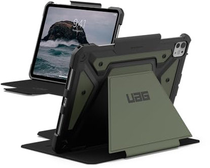 URBAN ARMOR GEAR Metropolis SE Case Apple iPad Pro 11 Hülle (M4 / 2024) (Wake/Sleep Funktion, Apple Pencil 2 Stift-Halter, Standfunktion) Olive