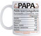 Papa Tasse Nährwertangaben geschenkeideen für männer für Vater Geschenk Vatertag geburtstag geschenke bester Papa vatertagsgeschenk