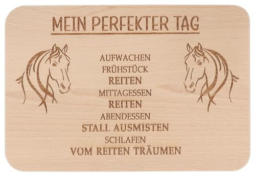 Spruchreif · Frühstücksbrettchen Reiten · Brotzeitbrett mit Gravur · Geschenke für Reiter · Geschenk Reiten