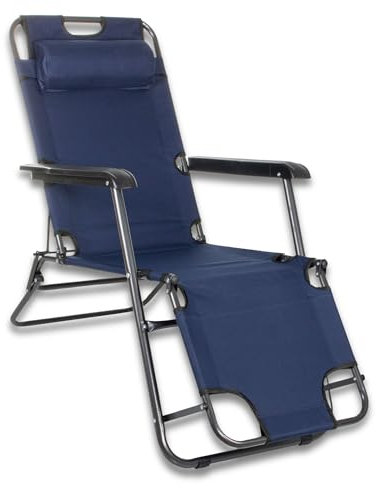 SPRINGOS Liegestuhl klappbar - Gartenliege extra hoch mit Liegefunktion & ergonomischem Kopfkissen - Relaxliege wetterfest für Balkon & Garten - 60 x 120 x 85 cm