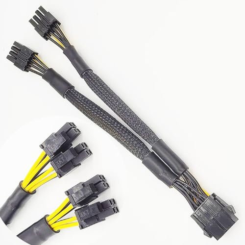 ZHENGPEG 1pcs CPU 8 Pin 9 InchesSplitter, CPU 8 Pin femmina a doppio PCIe 8 Pin (4+4) maschio Power Adapter Splitter, per adattatore di alimentazione della scheda madre (non GPU PCIe Splitter)