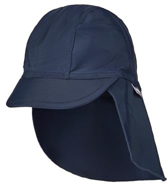 Sterntaler Schirmmütze Nacken Uni - Baby- und Kinder Mütze mit Nackenschutz - UV-Schutz 50+ Bademütze - Kopfbedeckung Schwimmbad und Strand - Unisex Bademode - Marine, Größe 55