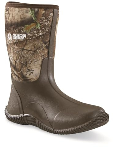 Guide Gear Men’s Mid Camo Bogger Rubber Boots Waterproof Rain Hunting Shoes RT APX 10D (Medium)