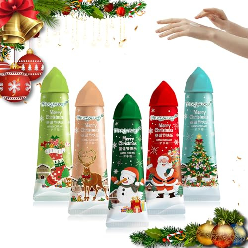 Fengyang® Weihnachts Handcreme Geschenkset, Mini Handcreme Damen Geschenkset, Trockene rissige Hände Fuß Feuchtigkeitscreme für Winter, Handlotion Muttertag Weihnachten Geburtstag Geschenke