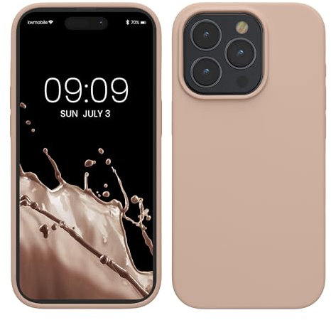 kwmobile Case for iPhone 15 Pro Max Case - Soft TPU Silicone Cover - Dusty Pink