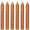 6er Pack Rustikale Stabkerzen H:18 cm Ø:2,2 cm Brenndauer 8 Stunden Tafelkerzen, Farbe:Karamell