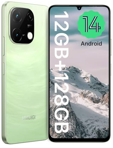UMIDIGI Android 14 Smartphone(2024) 12GB(6+6)+128GB,G9C Telefono Cellulare con NFC, 50MP+8MP,5000mAh,Bluetooth5.4,90Hz Display da 6,75”,4G Dual SIM/Sblocco Facciale/GPS/OTG(Verde)