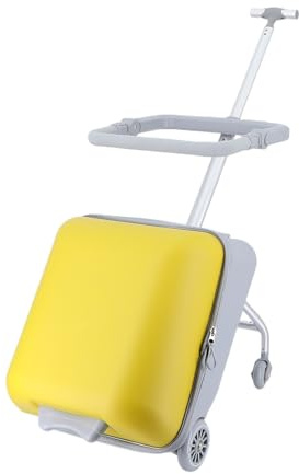CUSROS Aufsitz-Handgepäck mit Sitz für Kinder, erweiterbares Fahrgepäck mit Spinnrädern, großer Koffer für Kinder, hartes Gepäck, hilft Ihrem Kind beim Reisen, 1 Set, M
