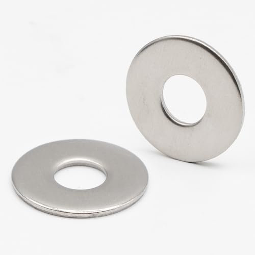 100x Rondelle inox M10 x 27mm Large, Type L - Rondelles métal plates en Acier Inoxydable A2 pour vis et écrous, NFE 25514-10mm L