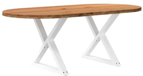 vidaXL Esstisch Hellbraun 200x100x74 cm Massivholz Eiche Oval, Küchentisch, Restauranttisch, Tisch Restaurant, Esszimmertisch, Bistrotisch