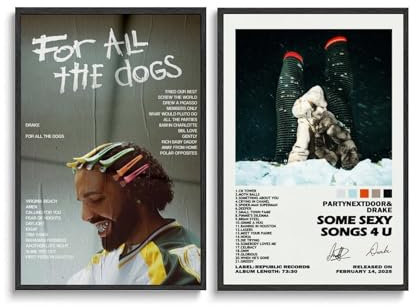 Duboueu 2 PCS Drake Poster Rapper Music Album Vintage Cover Poster Für Zimmer, Ästhetische Leinwand-Wandkunst, Schlafzimmer-Dekor Poster 24x36inch(60x90cm)