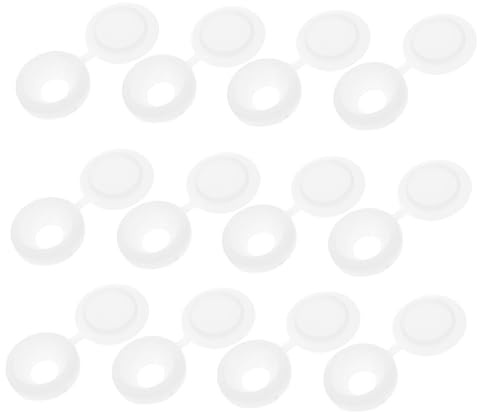 Homoyoyo 250pcs White Plastic Hinged Screw Caps Decorative Screw Thread Protector Covers for Cross Head Home and Auto Use
