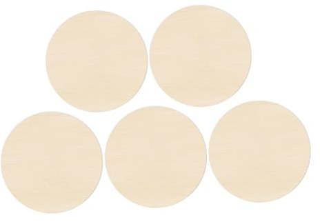 HOMSFOU 5 Piezas Astillas De Madera Redondas Letreros De Madera En Blanco Para Manualidades Colgadores De Puerta En Blanco Bosque Dibujo Para De 4 a 6 Años Redondo Tablero De Álamo