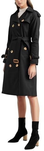 Trench Donna Curvy, Cappotto Donna Taglie Forti Inverno con Cappuccio Monopetto Spolverino Elegante Esteso al Ginocchio Antivento Trench Giacca Capispalla Alto al Ginocchio