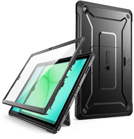 SUPCASE Hülle für Samsung Galaxy Tab A11 Plus 11 Zoll Bumper Case, Schwarz | Bumper Case 360 Grad Schutzhülle Robust Cover [Unicorn Beetle Pro] mit Displayschutz und Ständer für Tab A11 Plus (11 Zoll)