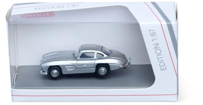 Schuco 1:87 M-B 300 SL Flügeltürer Silber - Hochwertiges Diecast Modellauto im Maßstab 1:87, Modellauto, 1:87, Auto, Sammlermodell, H0
