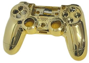 OUTLETISSIMO® Scocca Completa di Ricambio per Controller PS4 - Compatibile con Versione V2 (JDM-040/050/055) - Oro Chrome