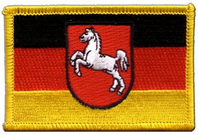 Flaggenfritze Aufnäher Patch Flagge Deutschland Niedersachsen - 8 x 6 cm