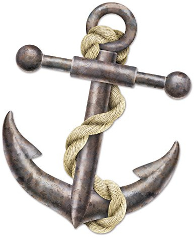 Beistle Jointed Anchor – Large Oversized Nautical Theme Party Decoration, Coastal Wall Accent, Ocean Voyage Décor, Beach Celebration Prop, Life-Size Maritime Photo Backdrop, 5' 1