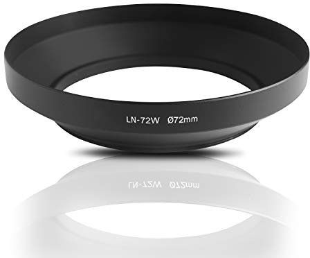 Ares Foto® 72mm Weitwinkel Gegenlichtblende Streulichtblende Sonnenblende zum Einschrauben. CNC gefrästes Metall (Aluminium). Kompatibel mit Sony Canon Nikon Fujifilm Olympus Tamron Sigma Pentax