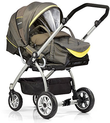 Gesslein 204330363363 Kinderwagen M4 inklusive C1 Tragetasche, silber