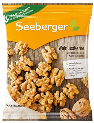 Seeberger Cerneaux de noix : noix sans coque - riches en acides gras Oméga-3 - idéales pour accompagner salades, fromages ou pour les gâteaux - sans additifs, vegan (1 x 150 g)