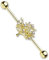 Tapsi´s Coolbodyart® Industrial Barbell Piercing Stab Edelstahl Chirurgenstahl 316L 38mm Gold,Lebensbaum