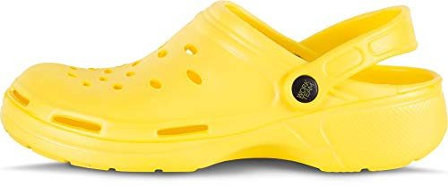 Work Team Zueco EVA Unisex. Ultraligero, ergonómico. Anatómico, con Cámara ortopédica, Suave para los pies. Unisex Amarillo 38