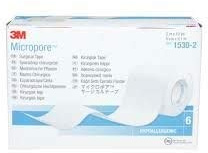 Lot de 6 sparadraps chirurgicaux hypoallergéniques Micropore 3M - Coloris : blanc - 5 cm x 9,1 m