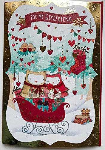shop inc Nizza Verse OWL Liebes-Paar-Weihnachtsgruß-Karte - Freundin