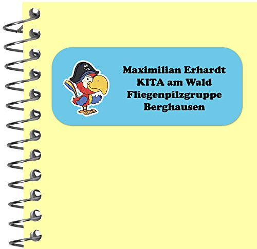 INDIGOS UG Namensaufkleber Kinder Schule - 56x23 mm - Adressetiketten selbstklebend - 030 - Vogel - 99 Sticker Adressaufkleber personalisiert - Ordner, Bücher, Hefte, Briefumschläge