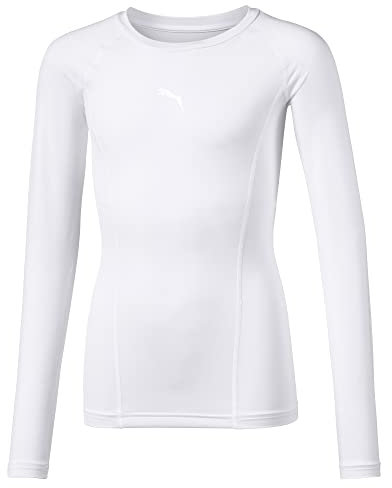 PUMA Unisex Kinder Liga Baselayer te Ls T shirt, Puma White, 176 EU