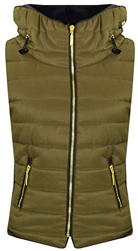 A2Z 4 Kids Kids Girls Boys Sleeveless Hooded Padded Quilted - Gilet Puffer 466 Olive 9-10