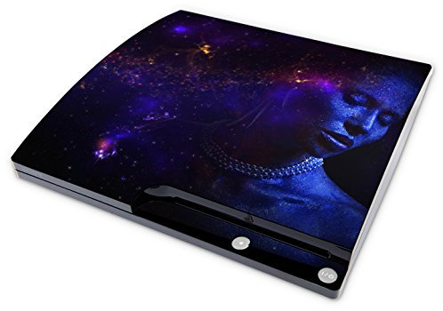 Skins4u Aufkleber Design Schutzfolie Vinyl Skin kompatibel mit Sony PS3 Playstation 3 Slim Konsole Space Woman