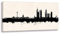 Kunstbruder Frankfurter Skyline - Schwarz/Weiß 50x100cm - by Stadt Frankfurt Kunstdruck 2cm (div. Varianten/Größen)- Leinwandbild Wandbild Wanddekoration/fertig zum aufhängen