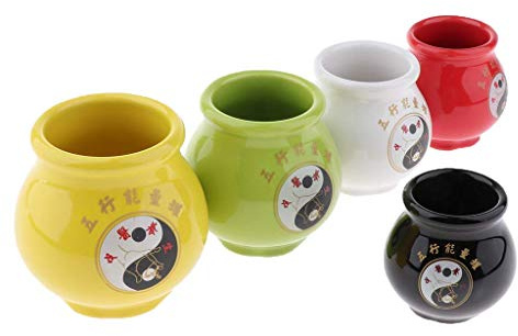 Tubayia - Set di 5 coppette in ceramica per coppette e coppette per il massaggio
