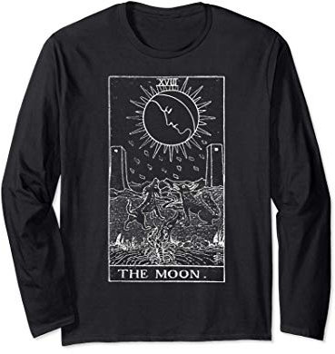 The Moon Tarot Card Vintage Long Sleeve T-Shirt