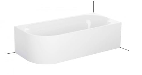 Bette Lux Oval V Silhouette Eck-Badewanne 185x85x45cm, 2 Rückenschrägen, Einbau in Ecke rechts, 3436CELVS, Farbe: Weiß - 3436-000CELVS