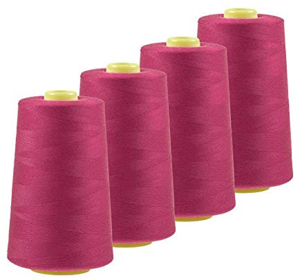 4 x 4572m Qualitäts Overlock-Garn Overlock-Nähgarn Oeko-Tex Farben 541 bis 580, Farbe:A561 pink